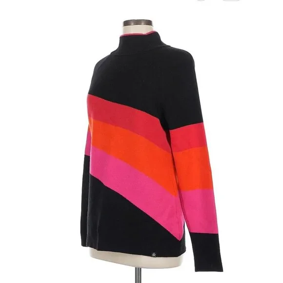 NWT Krimson Klover Cochran 1/4 Zip Sweater Black Color Block W's L MSRP$139 - Picture 6 of 14